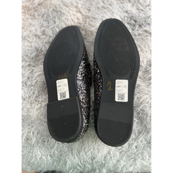 ASOS Design Men’s Loafers Black In Silver Glitter Size 10W Sparkle Shoes 43W - Picture 7 of 9